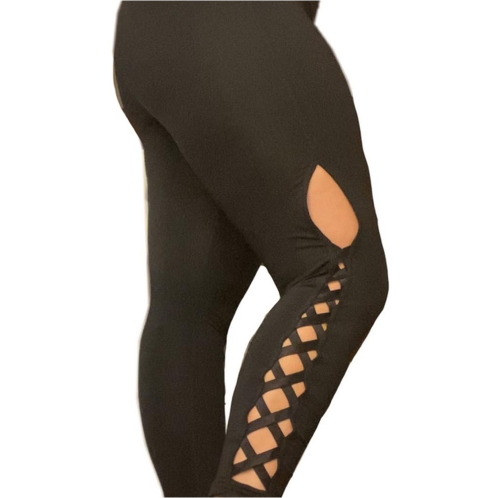 Zella Black Lattice Cutout Leggings